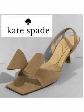 Kate Spade Tan Suede Bow Heels Size 9.5B